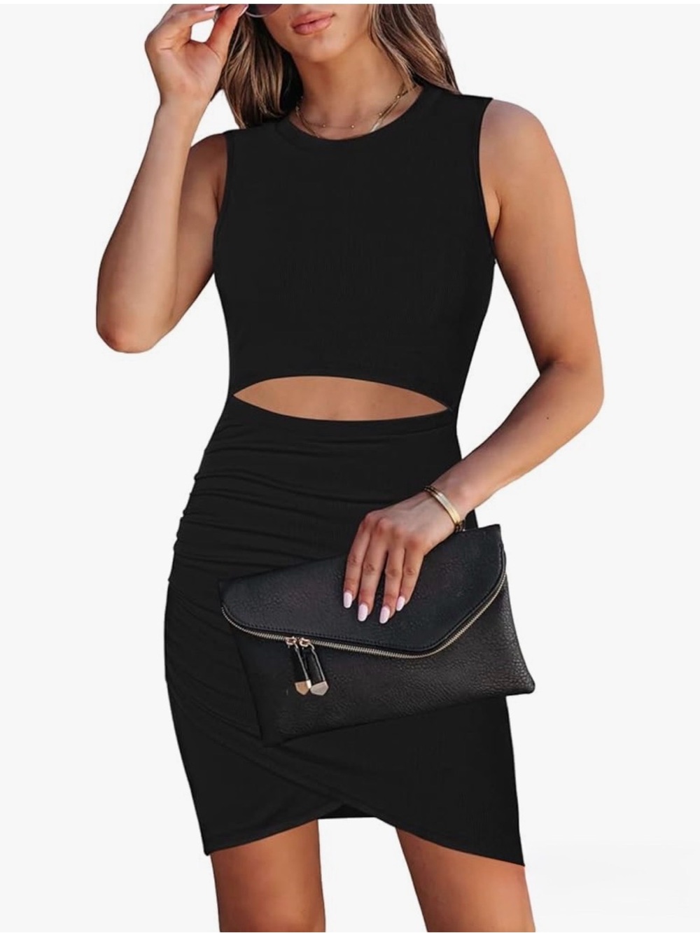 Black Cutout Sleeveless Bodycon Dress